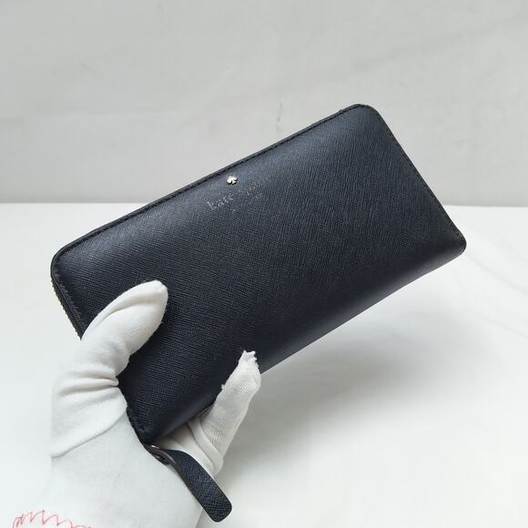 Kate Spade New York Black Leather Zip Around Credit Card Wallet - $178 - Picture 7 of 16